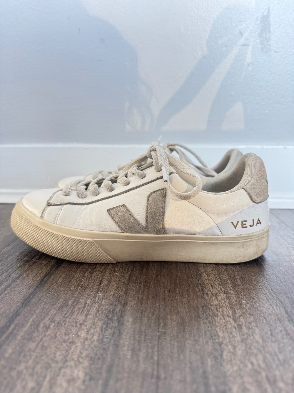 Veja Campo White Leather Grey Suede Sneakers EU 37 US 6